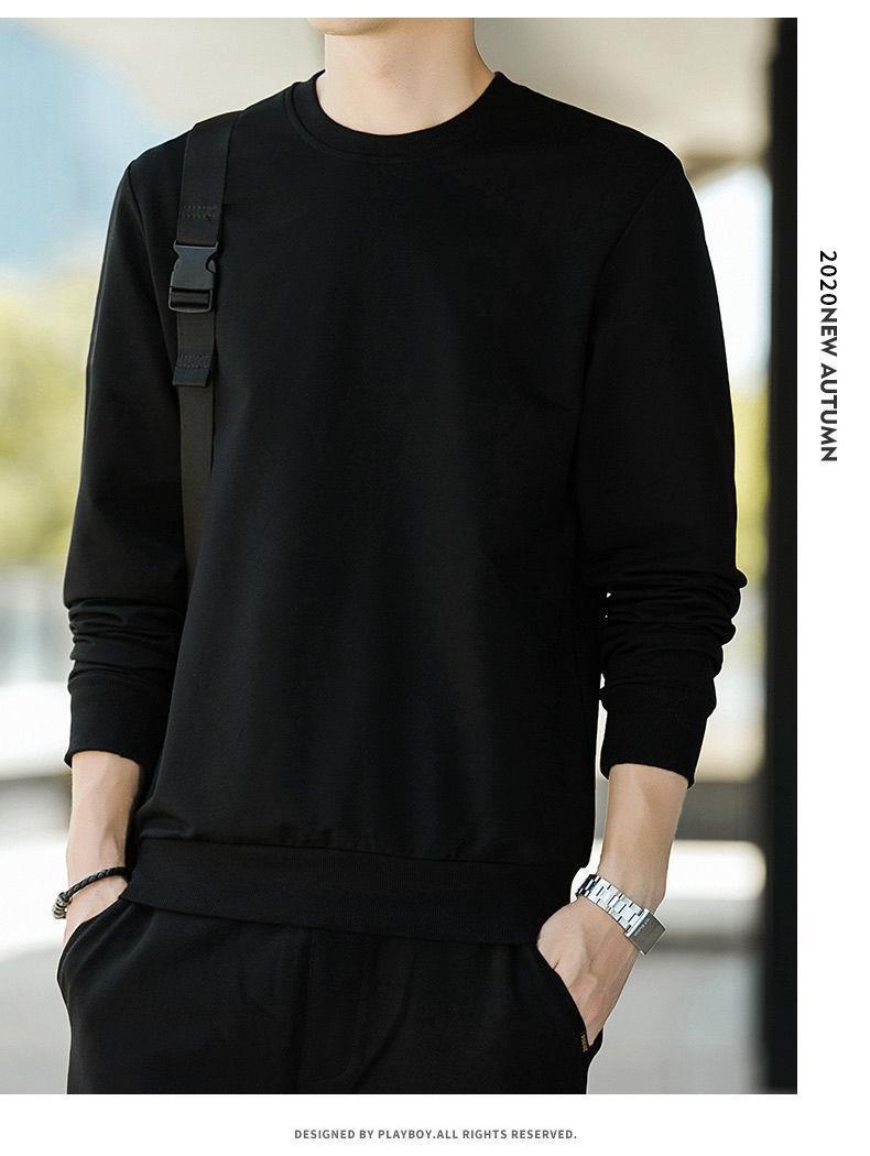 Erkek Çocuk %100 Pamuklu Sweatshirt Sonbahar Marka İnce Yuvarlak Yaka Uzun Kollu Erkek Öğrenci Polar Tişört Trend Üst Kadın_voghion.com