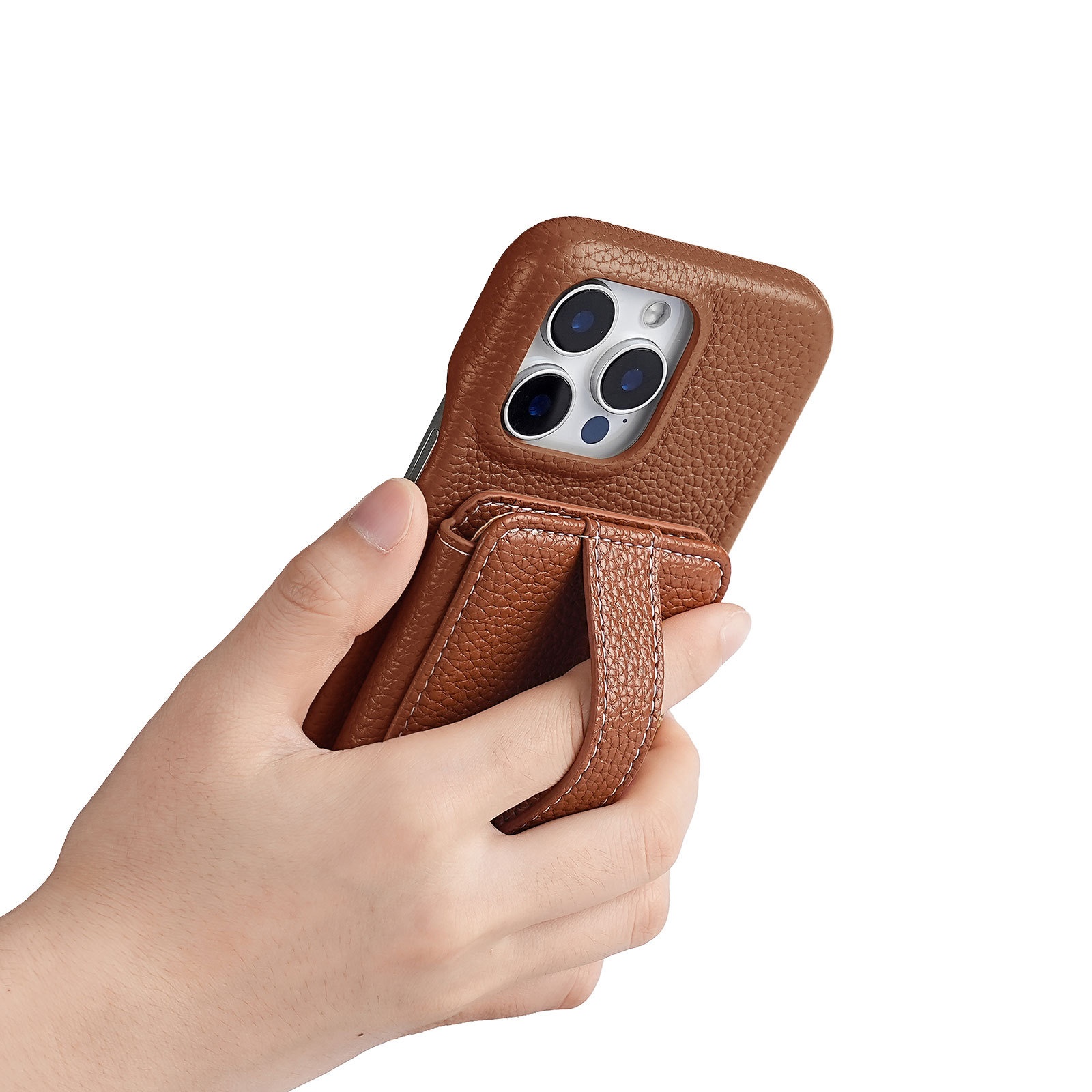 Custodia a tracolla in pelle creativa TechGlobe adatta per iPhone 17 Pro Max con porta carte a coda di pesce_voghion.com