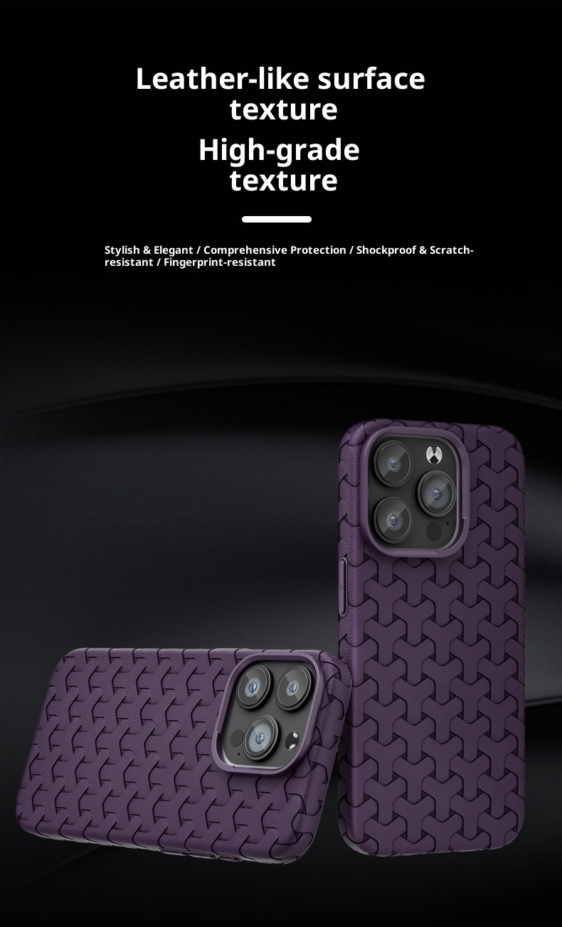 TechGlobe Nuovo stile adatto per iPhone 16 Pro Max Custodia per telefono in pelle alla moda, antiurto e resistente all'usura, motivo dente di cane_voghion.com