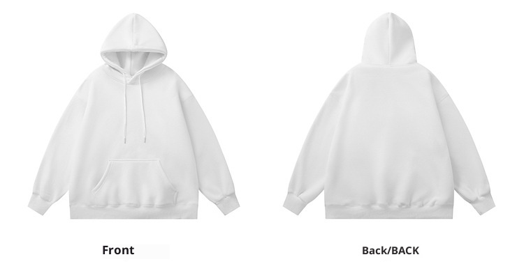 boy Extra Large Size 150kg Wearable OVERSIZE Cross-Border Export Men's Drop Shoulder Loose Solid Color Plain Hoodie_voghion.com