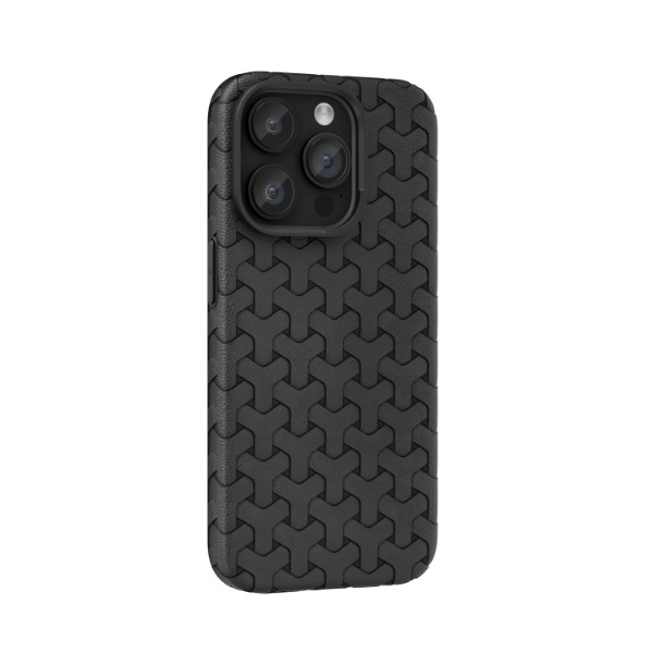 TechGlobe Nuovo stile adatto per iPhone 16 Pro Max Custodia per telefono in pelle alla moda, antiurto e resistente all'usura, motivo dente di cane_voghion.com