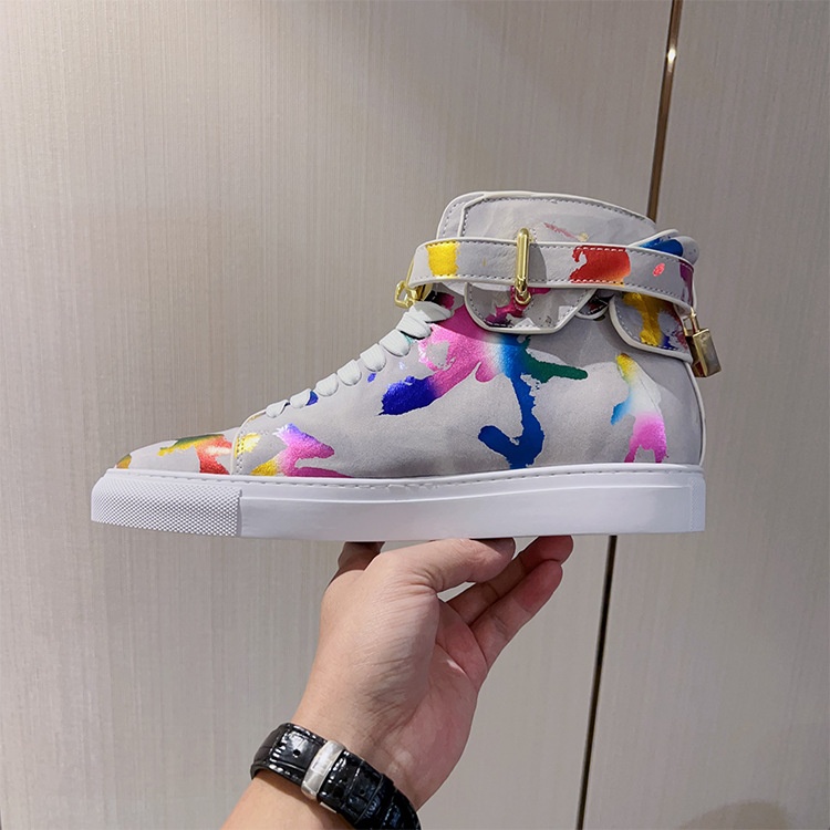 Zees Zees Zees European Style Men's Camouflage Graffiti Couple High-top Korean Trendy Brand Fashion Street Dance Casual Lace-up Lock_voghion.com