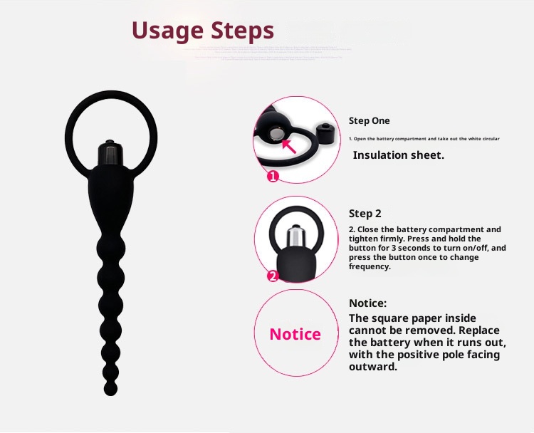 LuvBox Anello dell'amore Giocattoli sessuali Punto G femminile Corte posteriore Piccola conversione di frequenza di vibrazione Plug anale in uscita Perline di trazione in silicone_voghion.com