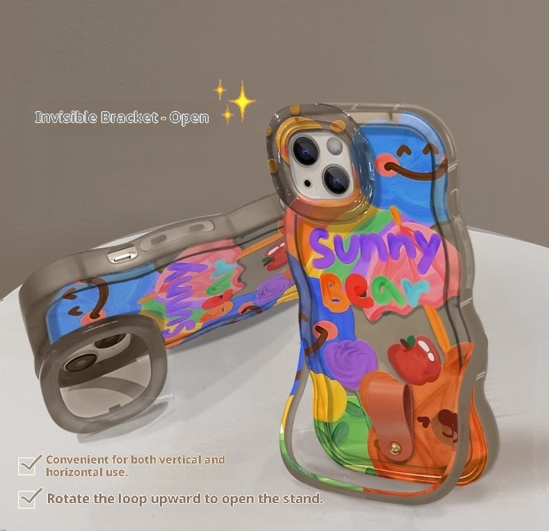 TechGlobe Graffiti Bären-Umhängegurt, kompatibel mit 14"-Handyhüllen von Oppo, Huawei, Vivo und Xiaomi, 15"-Handyhülle mit Dual-Standfunktion und 17"-Pro-Handyhülle._voghion.com