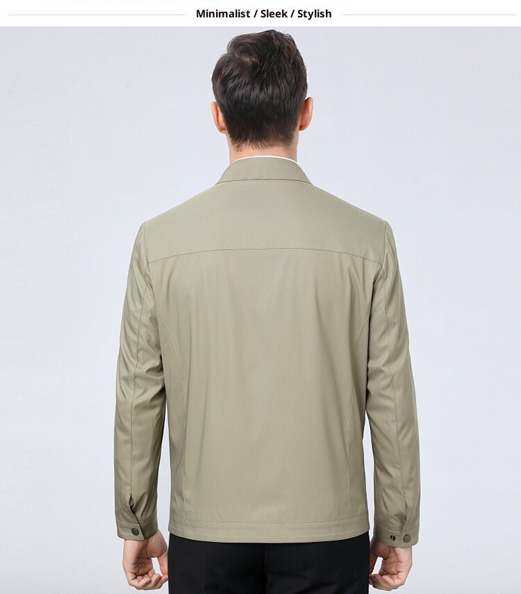 1 Giacca da uomo di mezza età di alta qualità, modello da papà, autunno 2025, nuova giacca casual da lavoro, tinta unita, con cerniera, da uomo_voghion.com