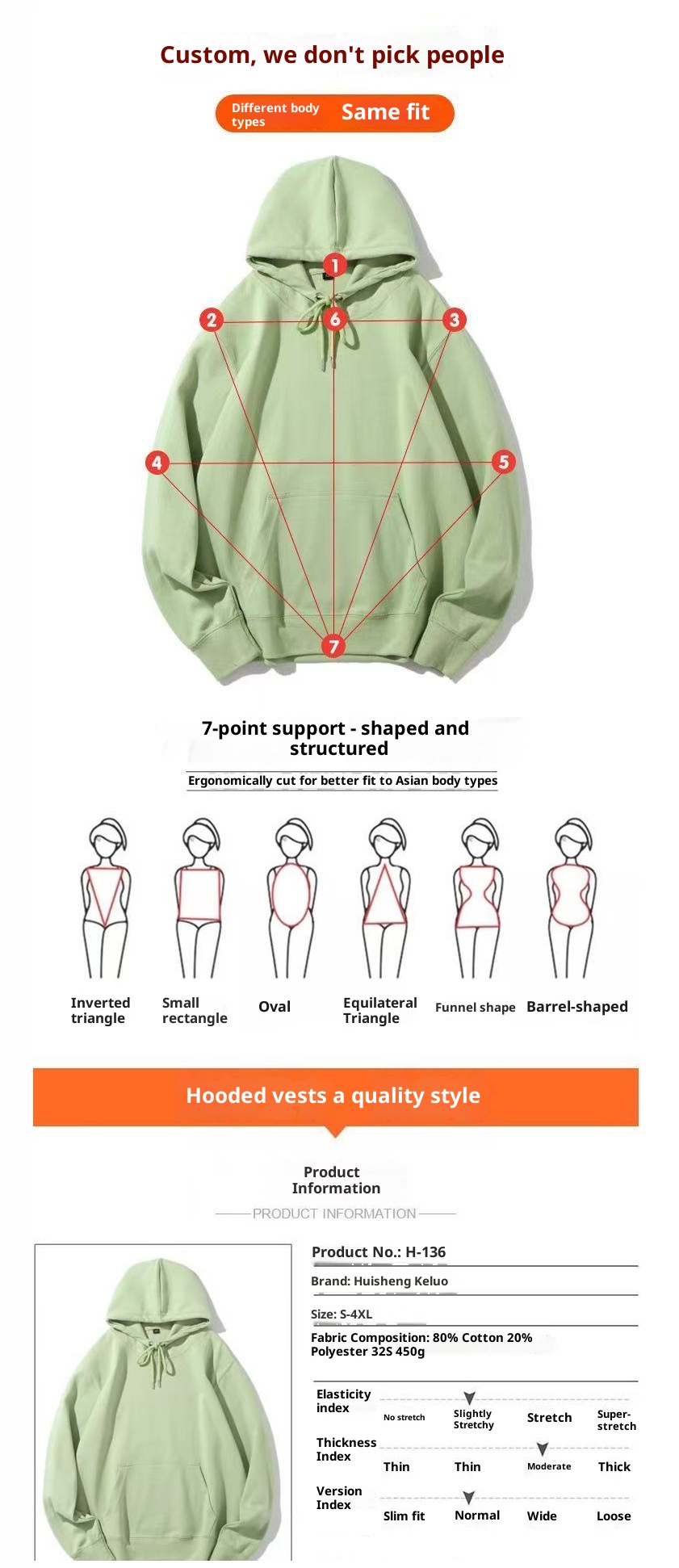 Felpa con cappuccio a maniche lunghe personalizzata da uomo, con ricamo Pr Group Uniform Workwear_voghion.com