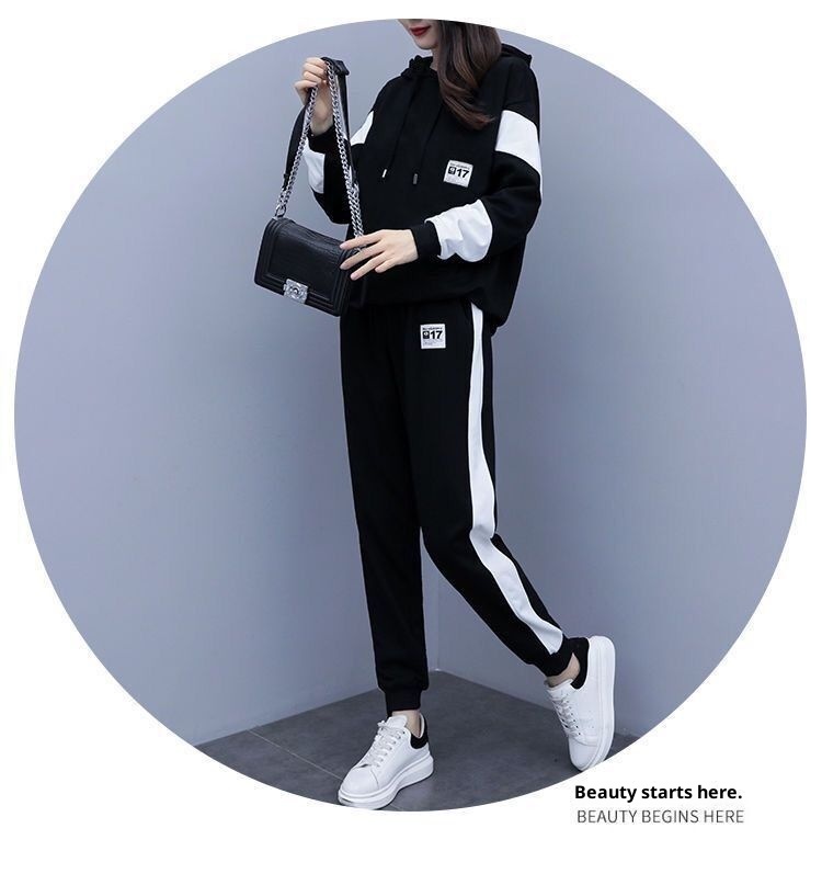 001 Plus Size Clothing Fat MM Suit 2025 Autumn New Loose Fashion Sports Two-Piece Set Women's Trendy_voghion.com