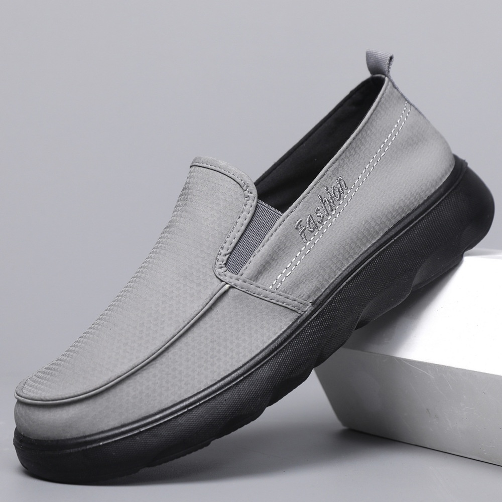 Zees Zees New Versatile Canvas Polyurethane Ultra-light Soft Sole Casual Slip-on Men's Single Shoes_voghion.com