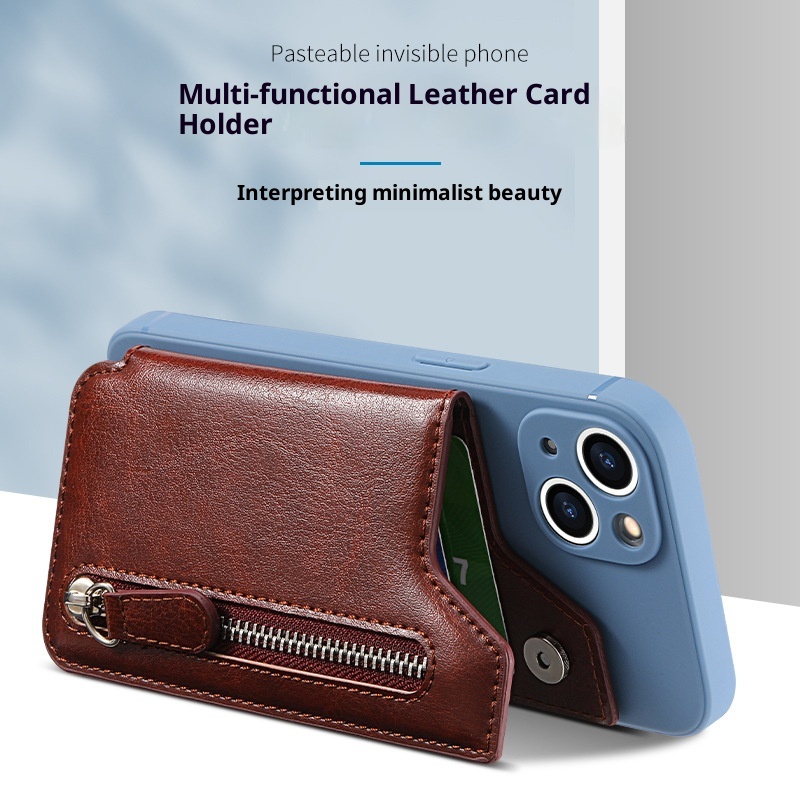 TechGlobe Back Sticker Multi-Functional Creative Insert Stand Holder Card Zipper Phone Case DIY Free Matching_voghion.com