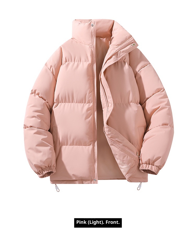 Wintermantel für Damen und Herren mit Stehkragen, Paar-Outfit, dick gefüttert, warm, kurze Daunenjacke aus Baumwolle, Oberbekleidung_voghion.com