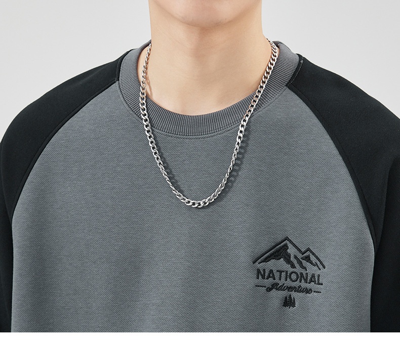 Sweat-shirt à col rond pour homme, manches longues, coupe ample, collection automne 2024, marque de mode masculine polyvalente, style Hong Kong_voghion.com