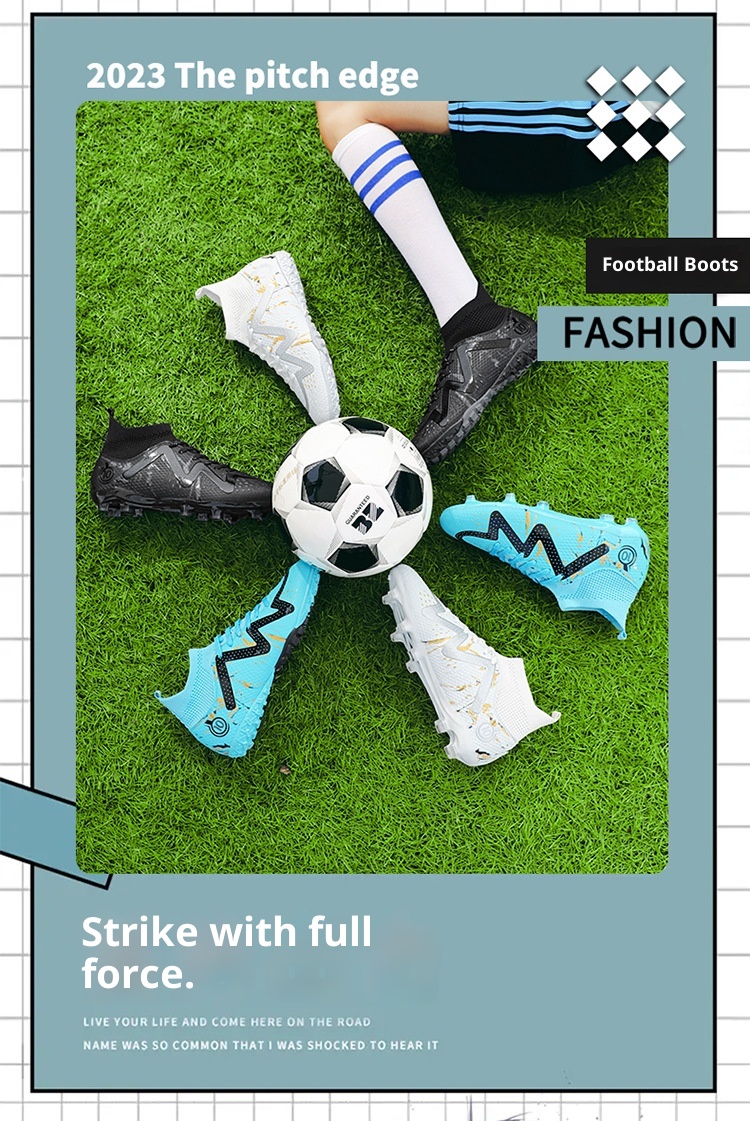 ShoeGlobe Cross-Border Xiyin Soccer Men And Women High-Top Competition Sports Spike Student Turf Green Training Shoes_voghion.com