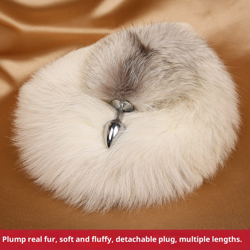 LuvBox SM Plug anale in metallo Back Court Prodotti per uomini e donne Strumenti sessuali per coppie Coda di volpe con capelli veri Flirt sexy Dropshipping_voghion.com