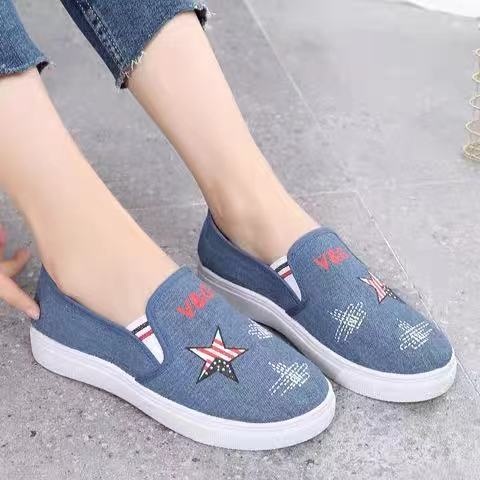Old Beijing Damen-Sneaker, lässige Slip-On-Sneaker für Studentinnen (Größe S), dicke, weiche Sohle aus Denim, modisch, atmungsaktiv und bequem_voghion.com