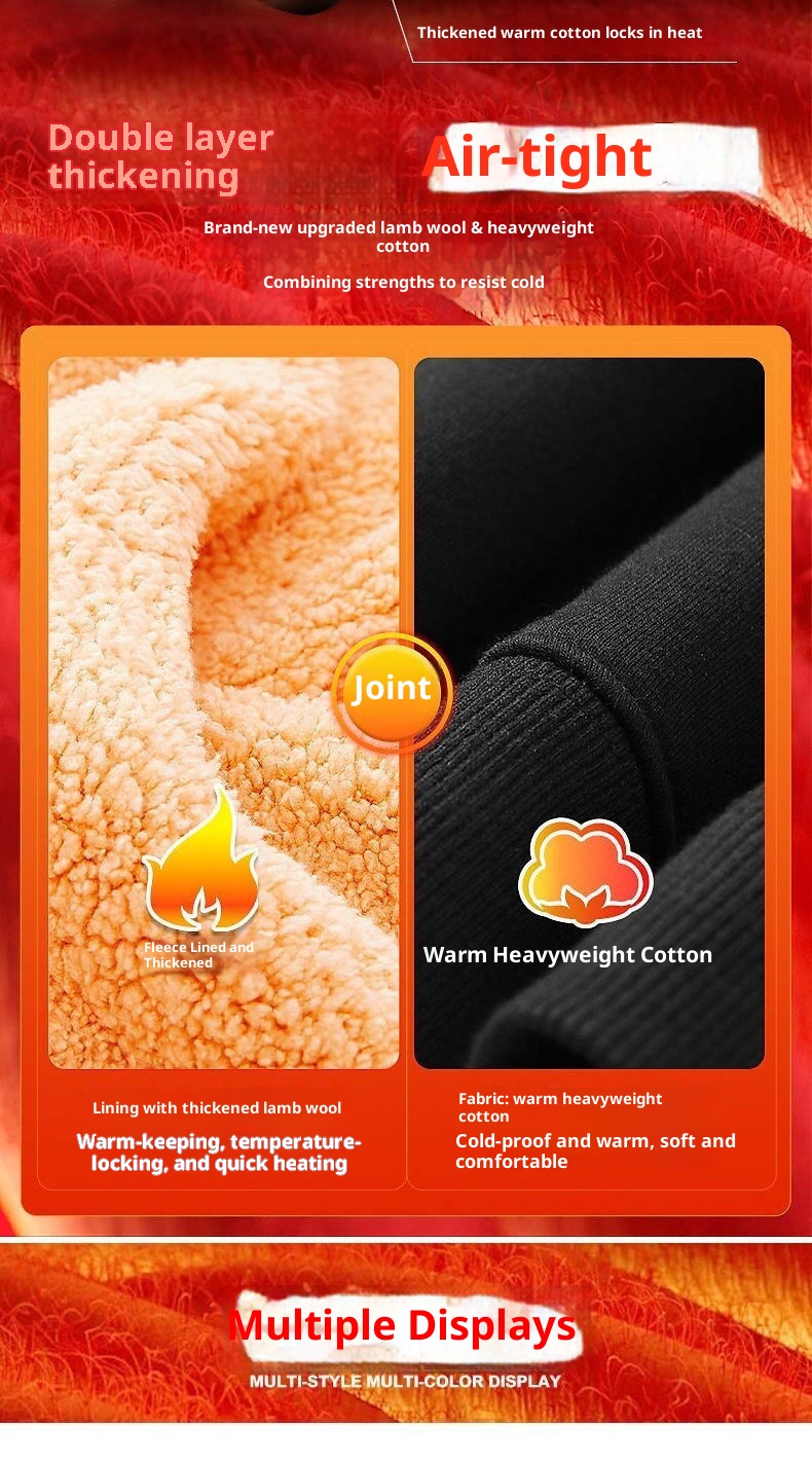 Erkekler İçin Sonbahar ve Kış Polar Astarlı Sweatshirt, Kalınlaştırılmış Stil, Öğrenci Çift Giyim, Kuzu Yünü Sıcak Yuvarlak Yaka_voghion.com