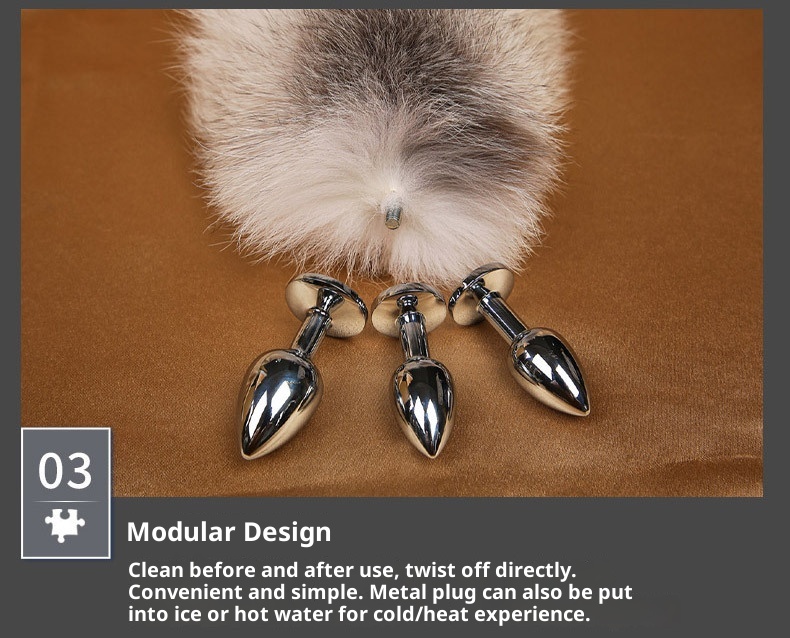 LuvBox SM Plug anale in metallo Back Court Prodotti per uomini e donne Strumenti sessuali per coppie Coda di volpe con capelli veri Flirt sexy Dropshipping_voghion.com