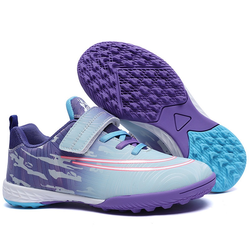 ShoeGlobe Dropshipping Children's Soccer No-Tie Velcro Cleats TF Elementary School Boys And Girls Artificial Grass Training Sports_voghion.com