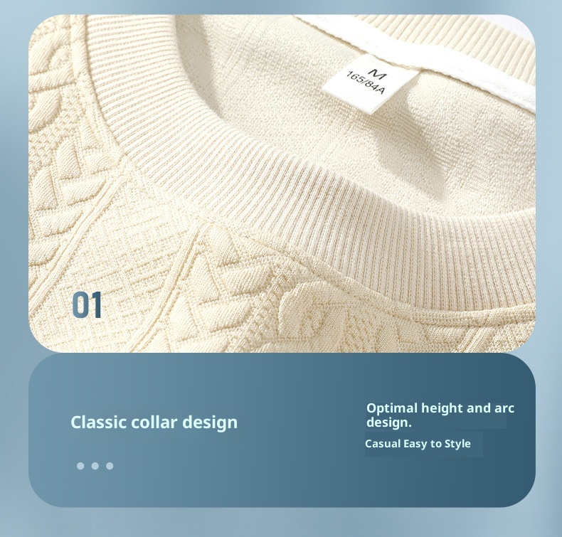 Erkek Sonbahar Kış Yeni Erkek Kore Düz Renk Basit Yuvarlak Yaka Uzun Kollu Sweatshirt Trend Çift İnternet Ünlü_voghion.com