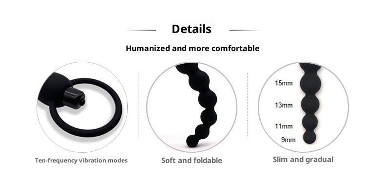 LuvBox Anello dell'amore Giocattoli sessuali Punto G femminile Corte posteriore Piccola conversione di frequenza di vibrazione Plug anale in uscita Perline di trazione in silicone_voghion.com