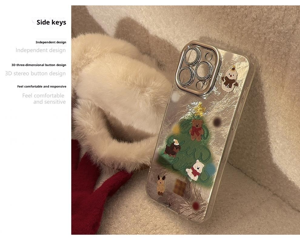 TechGlobe Schutzhülle für iPhone 16, iPhone 15 Pro Max, iPhone 14, iPhone 14 und iPhone 13 (passend für 16, 15 Pro Max und 14 Pro Max) mit Schneemann- und Weihnachtsbaummotiv sowie Herbst-/Wintermotiven._voghion.com