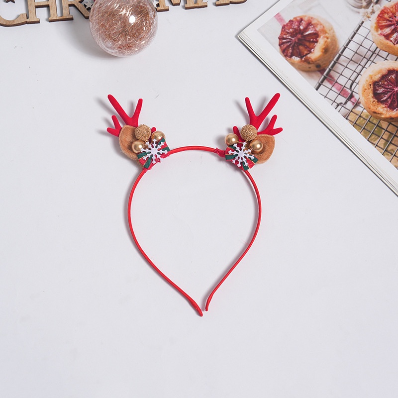 Lillian Cute Reindeer Antlers Five-Star Children's Christmas Headband Accessories Hair Clips Decorations_voghion.com