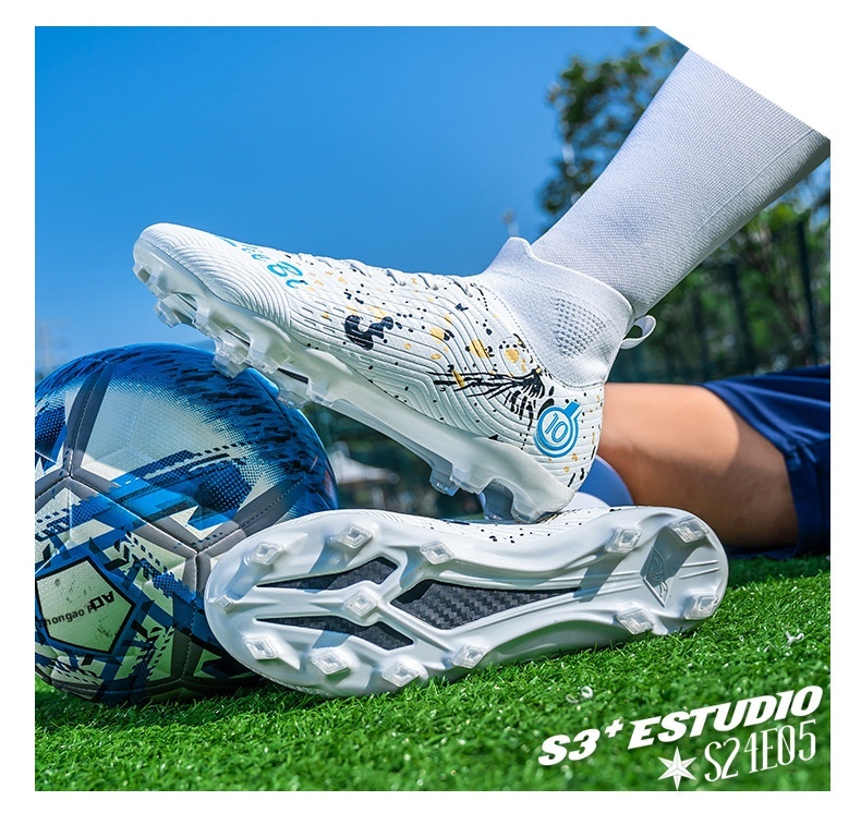 Chaussures de football montantes ShoeGlobe Wow personnalisées, style transfrontalier, en gros, à pointes longues Broken AG pour adultes, enfants et étudiants, style professionnel_voghion.com