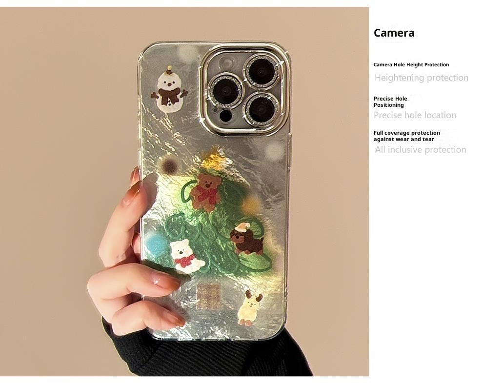 TechGlobe Schutzhülle für iPhone 16, iPhone 15 Pro Max, iPhone 14, iPhone 14 und iPhone 13 (passend für 16, 15 Pro Max und 14 Pro Max) mit Schneemann- und Weihnachtsbaummotiv sowie Herbst-/Wintermotiven._voghion.com