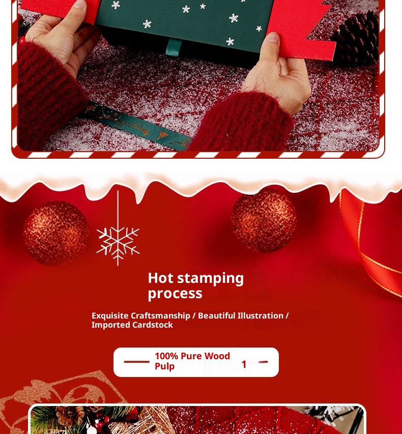 Confezione regalo vuota bifacciale per sciarpa Ping An Guo della vigilia di Natale di Lillian New Red Large Size_voghion.com