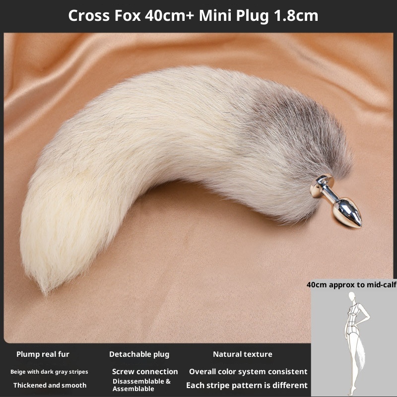 LuvBox SM Plug anale in metallo Back Court Prodotti per uomini e donne Strumenti sessuali per coppie Coda di volpe con capelli veri Flirt sexy Dropshipping_voghion.com