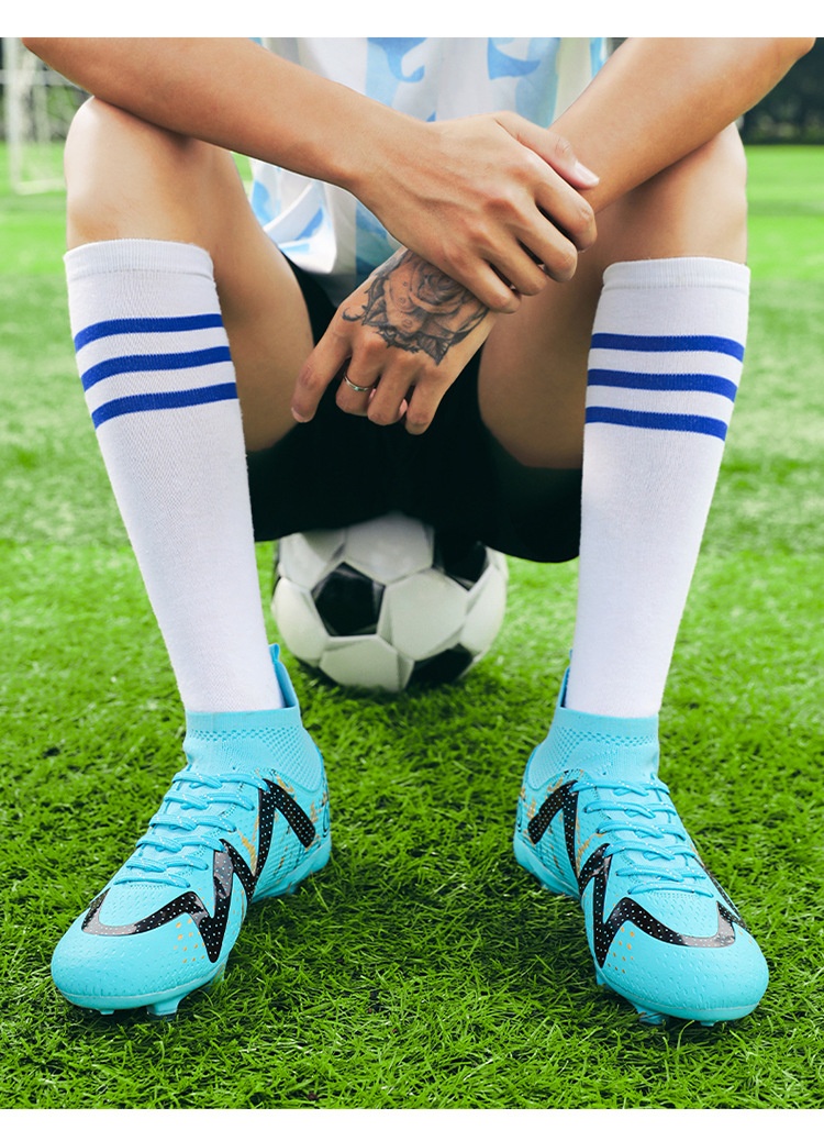 ShoeGlobe Cross-Border Xiyin Soccer Men And Women High-Top Competition Sports Spike Student Turf Green Training Shoes_voghion.com