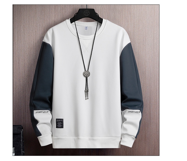 boy 2025 Spring Autumn Base Shirt Crew Neck Sweatshirt New Korean Version Loose Long Sleeve T-Shirt Men's_voghion.com