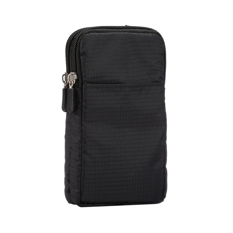 TechGlobe Universal Plaid Canvas Zipper For IPhone 11 Samsung Huawei Phone Waist Hanging Bag Protective Case_voghion.com