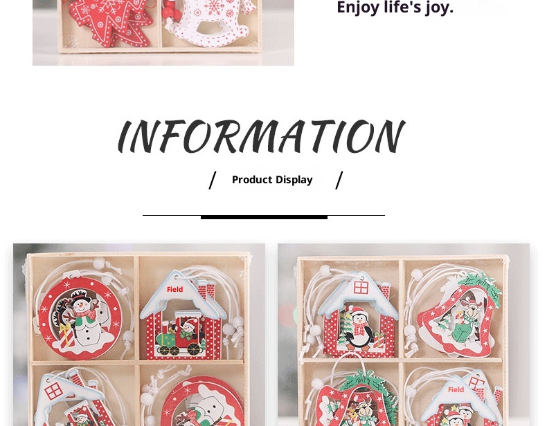 Lillian Decorations Kreativer Weihnachtsbaum Rentier Kleines Geschenk Exquisite Holzbox Bemalte Hängeornamente_voghion.com