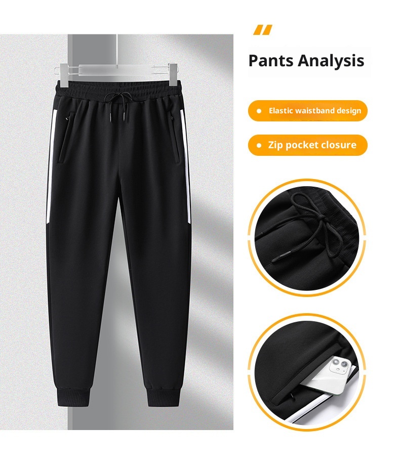 001 2025 Spring And Autumn New Sports Suit Men's School Uniform Jogger Anti-Cotton Jacket Three-Stripe Casual Pants_voghion.com