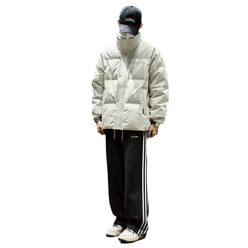 Jungen 2024 Neuer Stehkragen Warmer Dicker Mantel Winter Daunenjacke Herrenmode_voghion.com