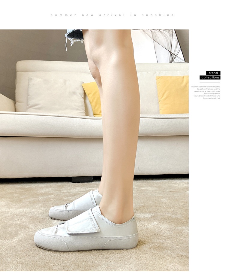 Fornitura di scarpe casual da donna, nuove di zecca, in raso, comode e piatte, bianche, con velcro, di Niche spagnola_voghion.com