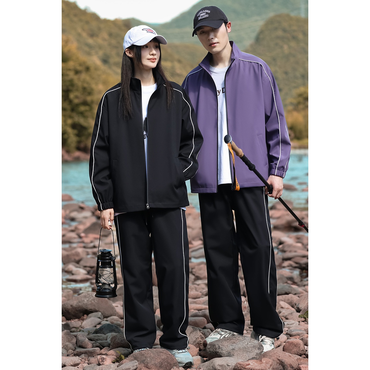 001 Completo casual alla moda, giacca e pantaloni da esterno, due pezzi, per uomo, acquisto di gruppo_voghion.com