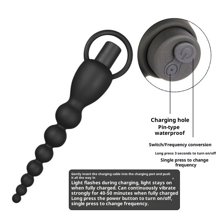 LuvBox LoveRing Anello dell'amore Camera posteriore Tirare Bead Plug anale Ricarica Vibrazione Frequenza Regolazione Giocattoli sessuali Uomini e donne Piccolo_voghion.com