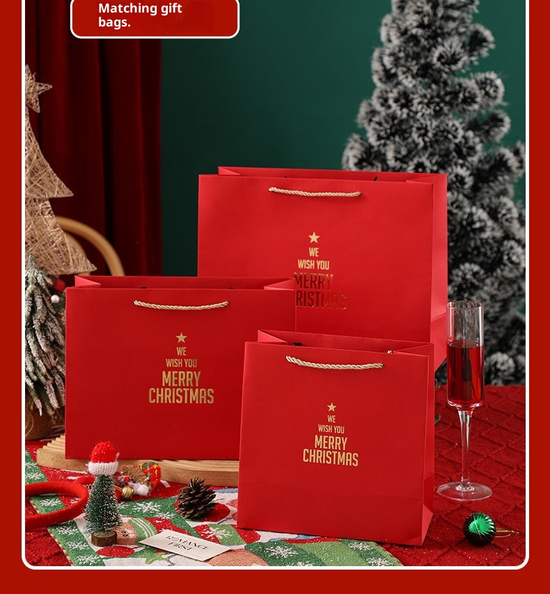 Confezione regalo vuota bifacciale per sciarpa Ping An Guo della vigilia di Natale di Lillian New Red Large Size_voghion.com