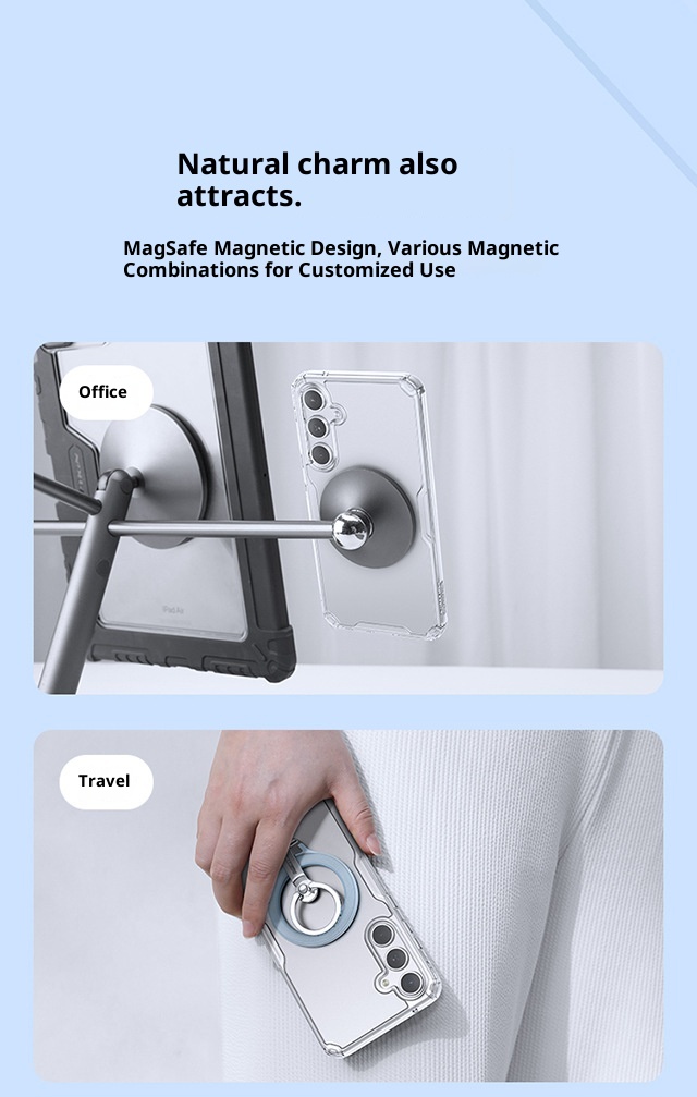 Étui de téléphone TechGlobe Nillkin compatible avec Samsung Galaxy A55 Aibag Transpaent magnétique souple avec protection contre les chocs_voghion.com