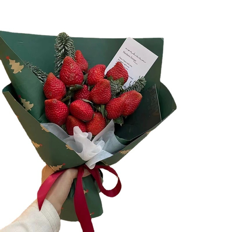 Lillian Tangde Decoration Gift Snowflake Glass Christmas Eve Peace Fruit Bouquet Wrapping Paper_voghion.com