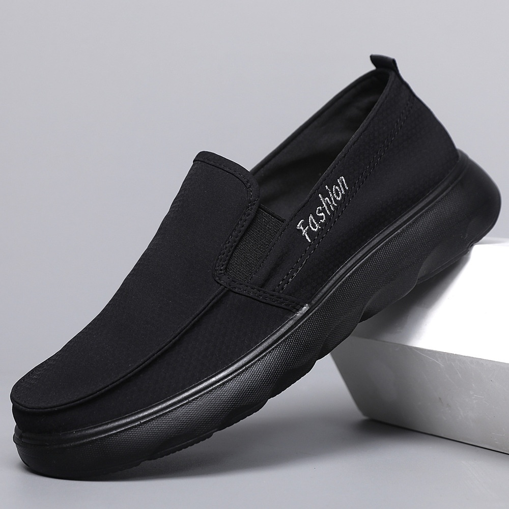 Zees Zees New Versatile Canvas Polyurethane Ultra-light Soft Sole Casual Slip-on Men's Single Shoes_voghion.com