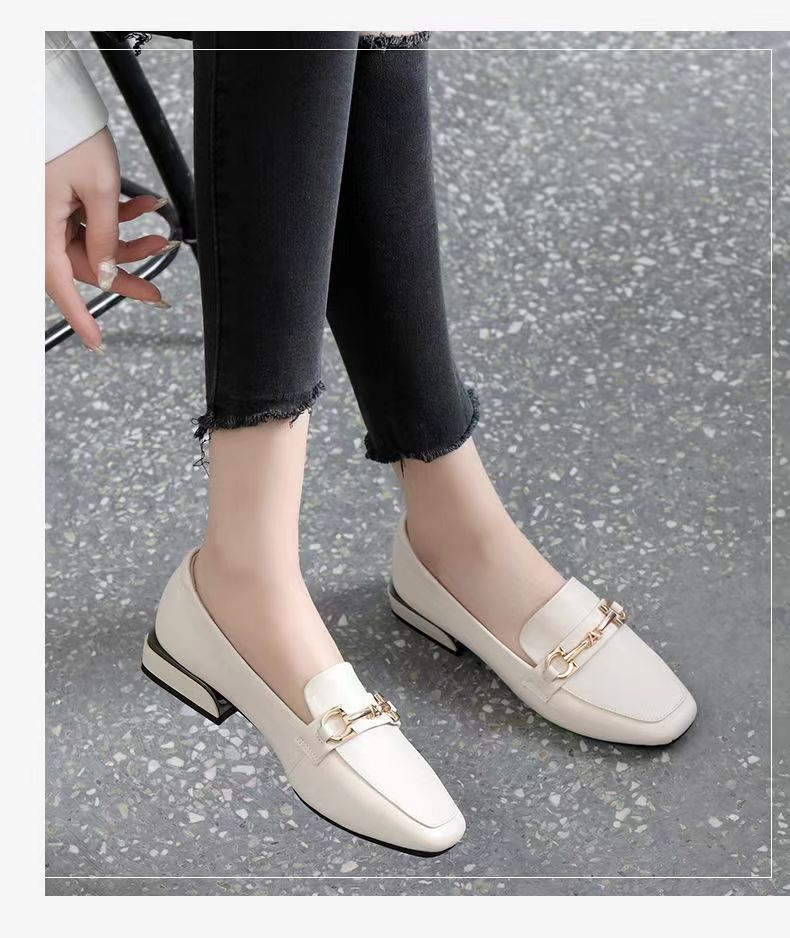 Women's Soft Sole Flat Thick 2025 Spring Autumn New Low Heel Leather Shoes British Style Comfortable Loafers_voghion.com