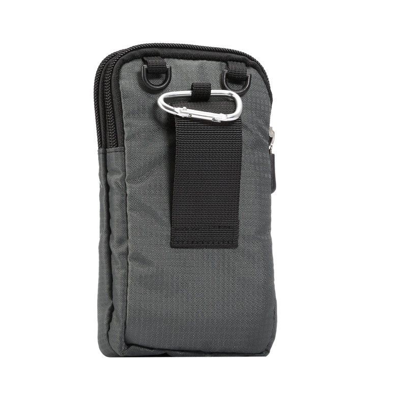 TechGlobe Universal Plaid Canvas Zipper For IPhone 11 Samsung Huawei Phone Waist Hanging Bag Protective Case_voghion.com