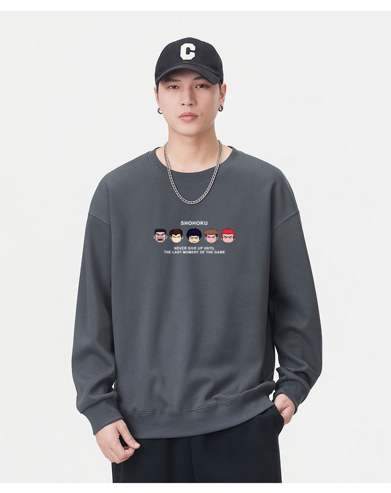 Erkek Sonbahar Uzun Kollu Sweatshirt Erkek Ağır Sıklet Trend Marka Baskılı Mürettebat Yaka Kazak Tişört Unisex Amerikan Tarzı_voghion.com