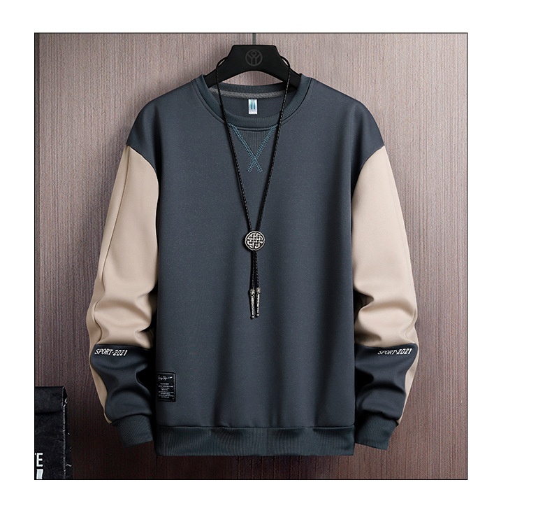 boy 2025 Spring Autumn Base Shirt Crew Neck Sweatshirt New Korean Version Loose Long Sleeve T-Shirt Men's_voghion.com