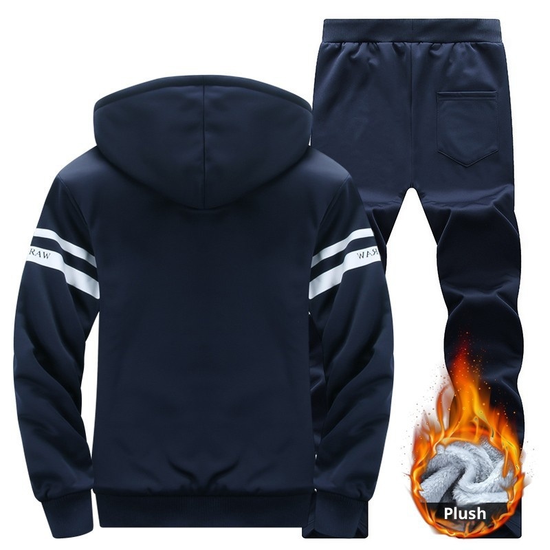 001 M-8XL 2025 Autunno e Inverno Manica Lunga Ispessito Sport Casual Due Pezzi Completo da Uomo_voghion.com