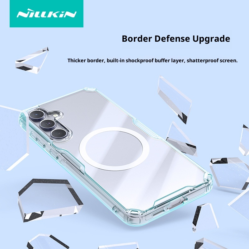 Étui de téléphone TechGlobe Nillkin compatible avec Samsung Galaxy A55 Aibag Transpaent magnétique souple avec protection contre les chocs_voghion.com