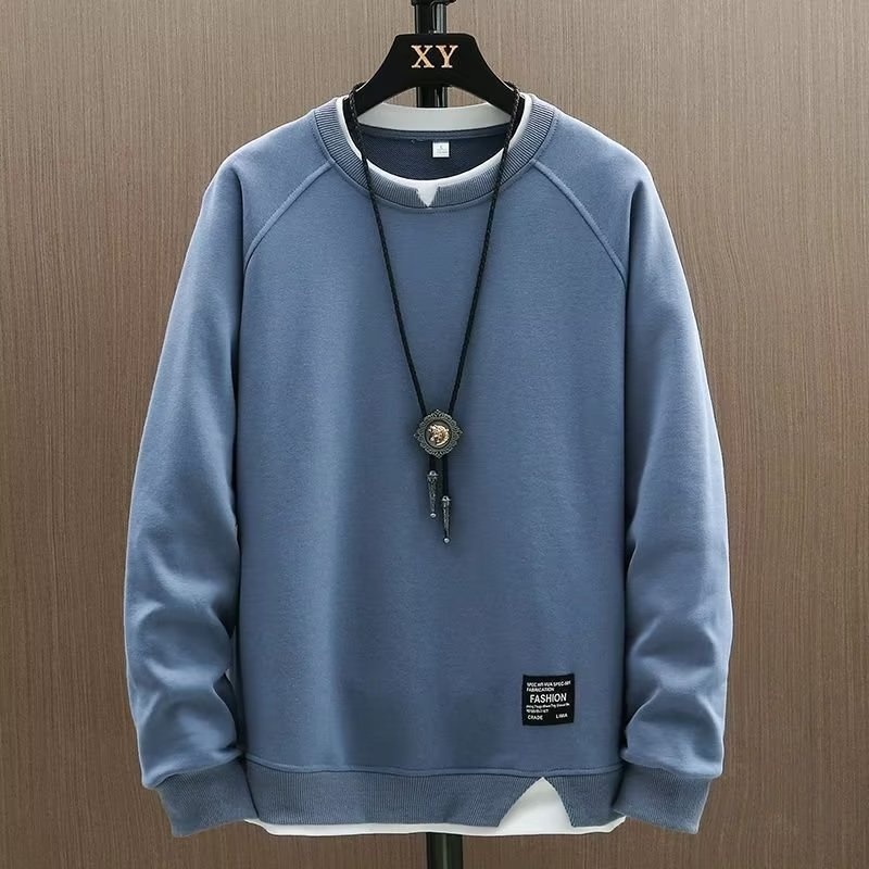 boy Spring And Autumn Sweatshirt For Men, Ins Trendy Brand, Loose Round Neck T-Shirt, Two-Piece Long Sleeve Clothing,_voghion.com