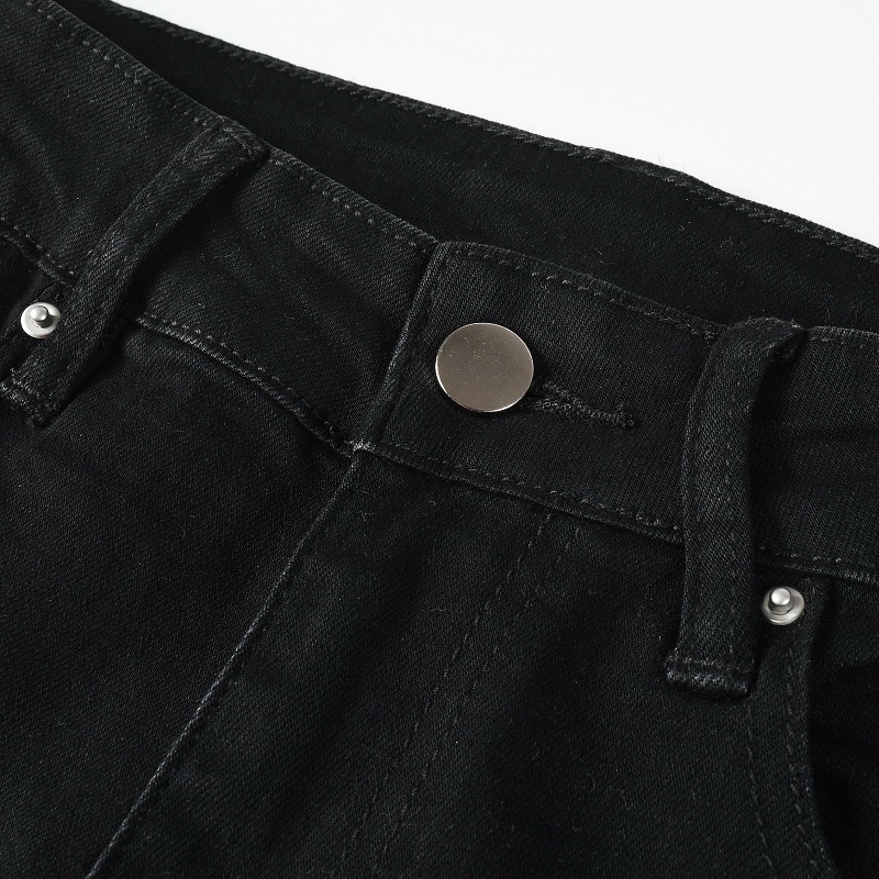 Chłopięce europejskie i modne dżinsy w amerykańskim stylu z podartymi naszywkami ze skóry węża, obcisłe, męskie, haftowane, ze stretchem_voghion.com